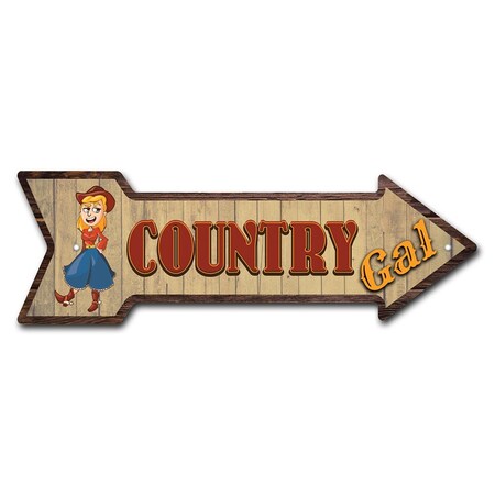 10 X 30 In. Wide Country Gal Arrow Sign